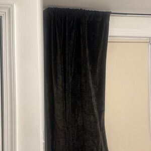 Restoration Hardware Black Velvet Drapery Panel